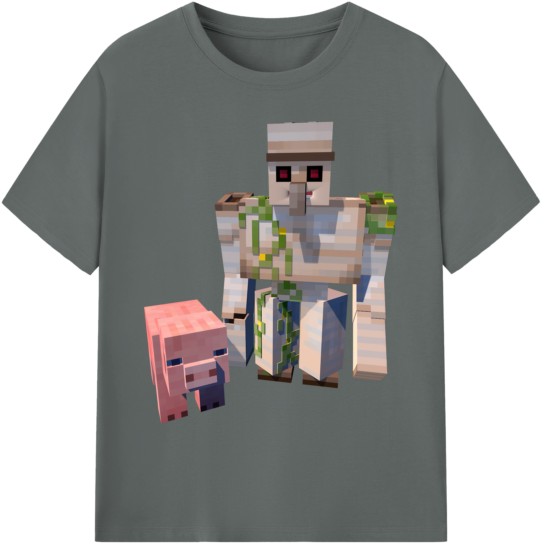 （画像用） マインクラフト ブロックの世界 Minecraft MC Block world 綿100％ メンズ半袖Tシャツ｜肌触りやわらか＆通気性